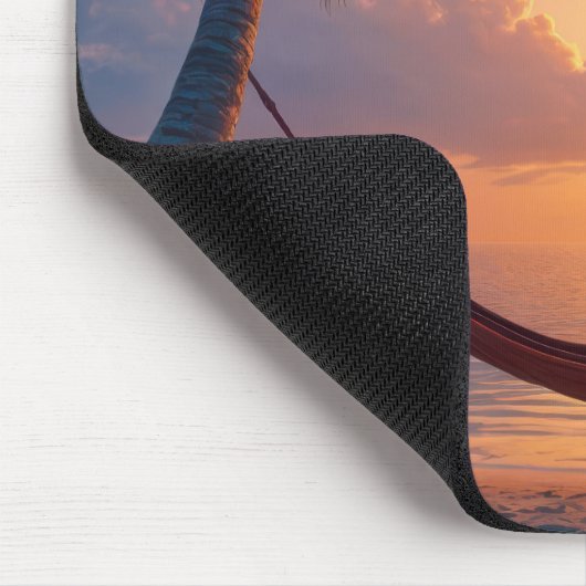 Sunset Paradise Hammock Mousepad (Ecke)