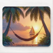 Sunset Paradise Hammock Mousepad (Vorne)
