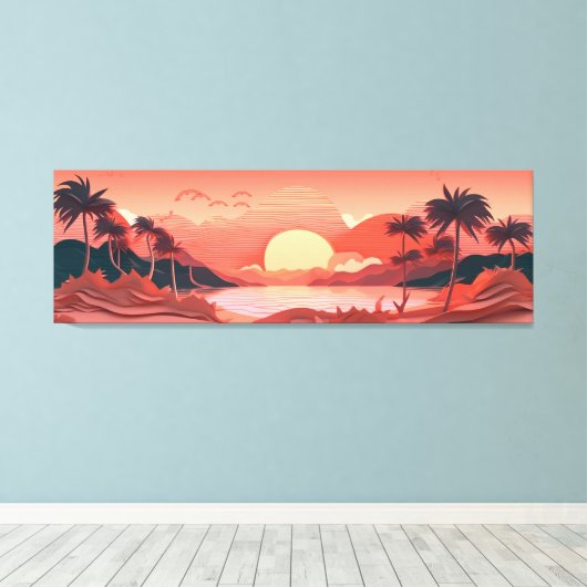 Sunset Paradise Leinwanddruck (Insitu (Holzboden))