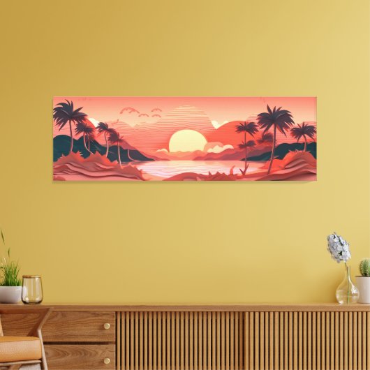 Sunset Paradise Leinwanddruck (Insitu (Wohnzimmer))