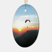 Sunset Paraglide Wanderlust Extreme Sportart Keramikornament (Links)