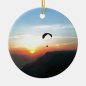 Sunset Paraglide Wanderlust Extreme Sportart Keramikornament (Vorne)