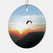 Sunset Paraglide Wanderlust Extreme Sportart Keramikornament (Links)