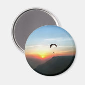 Sunset Paraglide Wanderlust Extreme Sportart Magnet (Vorderseite/Rückseite)