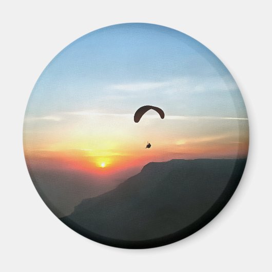 Sunset Paraglide Wanderlust Extreme Sportart Magnet (Vorne)