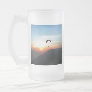 Sunset Paraglide Wanderlust Extreme Sportart Mattglas Bierglas