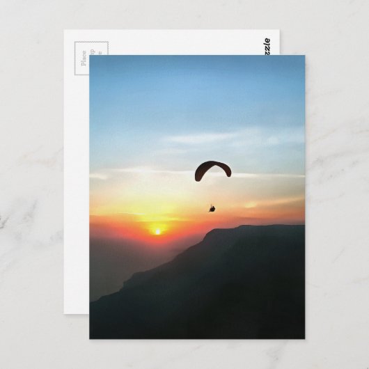 Sunset Paraglide Wanderlust Extreme Sportart Postkarte (Vorne/Hinten)