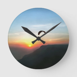 Sunset Paraglide Wanderlust Extreme Sportart Runde Wanduhr