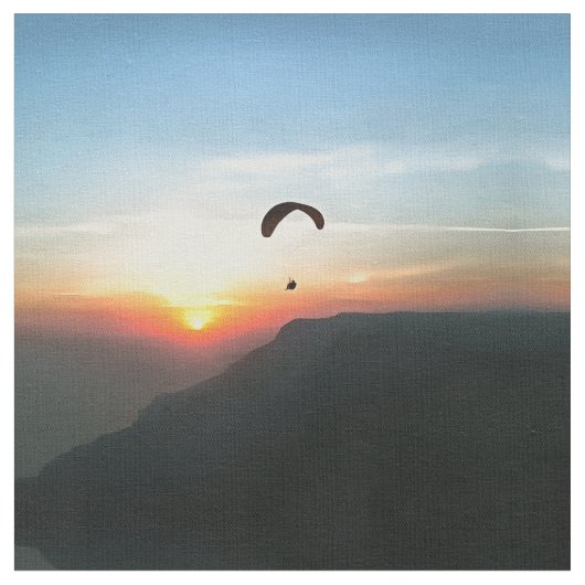 Sunset Paraglide Wanderlust Extreme Sportart Stoff (Nahaufnahme)