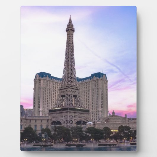 Sunset Paris Las Vegas Tour Eiffel Fake Fotoplatte (Vorderseite)