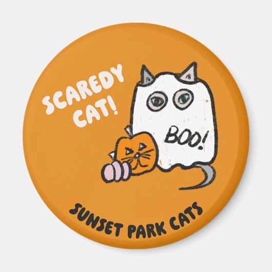 Sunset Park Cats Halloween-Magnet Butterball-Geist Magnet (Vorne)