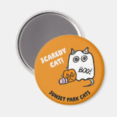 Sunset Park Cats Halloween Magnet Butterball Ghost (Vorderseite/Rückseite)