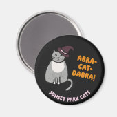 Sunset Park Cats Halloween Magnet Hexe Asche  (Vorderseite/Rückseite)