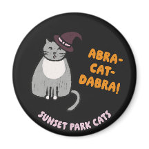 Sunset Park Cats Halloween Magnet Hexe Asche