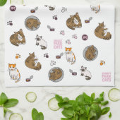 Sunset Park Cats | Kitchen Towel | Tea Towel Geschirrtuch (Gefaltet)