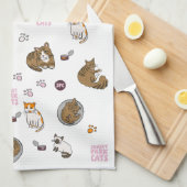 Sunset Park Cats | Kitchen Towel | Tea Towel Geschirrtuch (Viertel Falte)