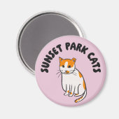 Sunset Park Cats | Magnet | Charmante Rettungskatz (Vorderseite/Rückseite)