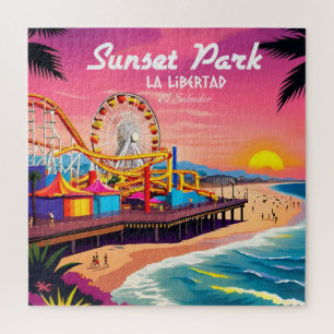 Sunset Park El Salvador Reise Vintage Retro Puzzle