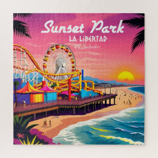 Sunset Park El Salvador Reisen Vintag Retro Puzzle