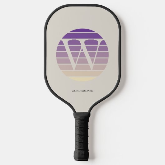Sunset Pastel Monogram Personalized Pickleball Schläger (Rückseite)