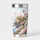 Sunset Path to the Lighthouse – Coastal Garden  Thermobecher (Rückseite)