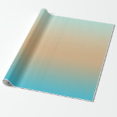 Sunset Peach Aqua Ombre Geschenkpapier (Ungerollt)