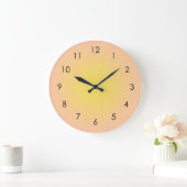 Sunset Peach Yellow Gradient Ombre Große Wanduhr (Zuhause)