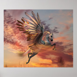 Sunset Pegasus 24"x20" Value Poster , Optionen zur