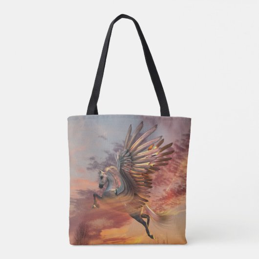 Sunset Pegasus All-Over-Print Tote Bag Tasche (Rückseite)