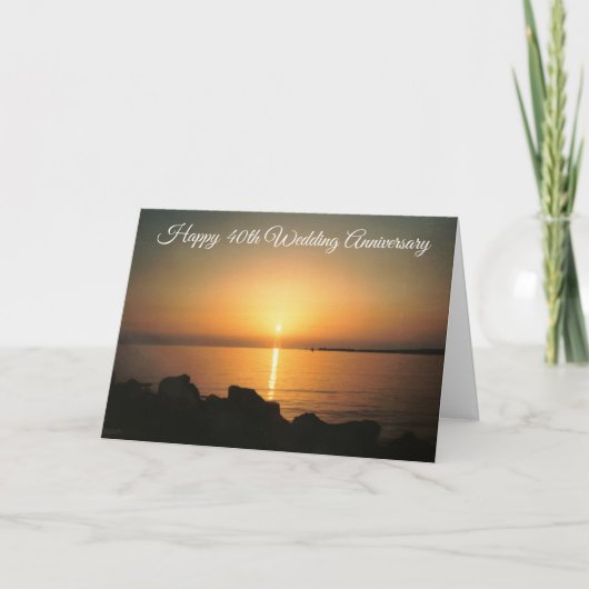 Sunset Personalisiert 40. Hochzeitstag Karte (Vorderseite)