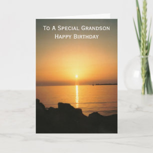 Sunset Personalisiert Grandson Geburtstag Karte