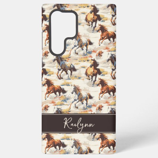 Sunset Pferde Samsung Galaxy Hülle (Rückseite)