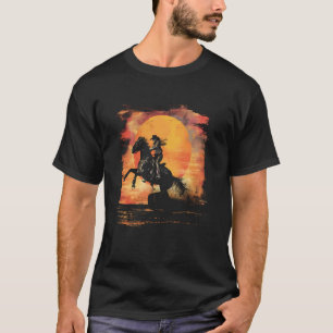 Sunset Pferdeliebhaber Farm Wear Damen Reitsport P T-Shirt