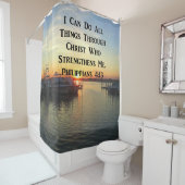 SUNSET PHILIPPIANS 4:13 SCRIPTURE DESIGN DUSCHVORHANG (Beispiel)