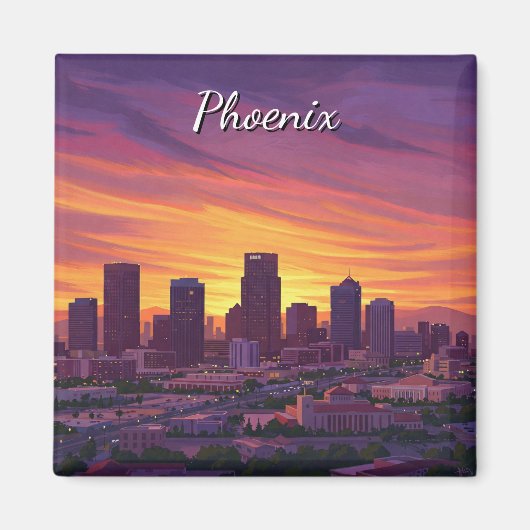 Sunset Phoenix Skyline Arizona Magnet (Vorne)