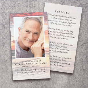 Sunset Photo Funeral Memorial Card
