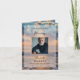 Sunset Photo Memorial Funeral Program Template Karte