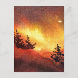 "Sunset Pines #5" Landstraßen Postkarte