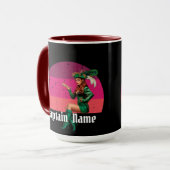 Sunset Pink Green Lady Pirate Tasse (Vorderseite Links)