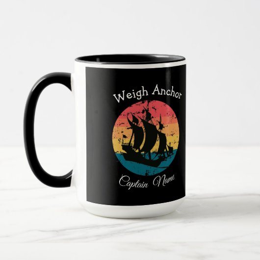 Sunset Pirate Party Ship Tasse (Links)