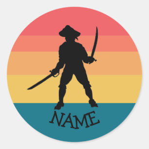 Sunset Piratenflagge Pirate Party Runder Aufkleber