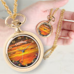 Sunset Plaza Marina 2584 Necklace Armbanduhr<br><div class="desc">Malerei "Sunset Plaza Marina 2584" Sammlung Behalte Zeitspur mit Ihrer bevorzugten Necklace Alloy Watch by Ewatchfactory®. Personalisieren Sie die Produktseite oder klicken Sie auf die Schaltfläche "Anpassen", um weitere Designoptionen zu erhalten. Das Design, das aus meinem Gemälde "Sunset Plaza Marina 2584" entstand, vereint einen lebhaften Sonnenuntergang mit Streifen in Orange...</div>