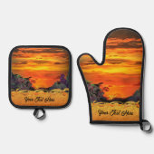 Sunset Plaza Marina 2584 Ofenhandschuh & Topflappen-Set (Vorderseite)