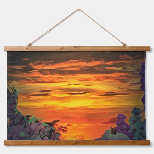 Sunset Plaza Marina 2584 Wandteppich Mit Holzrahmen (Vorne)