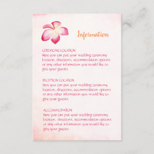 Sunset Plumeria Wedding Information Cards Begleitkarte