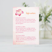 Sunset Plumeria Wedding Information Cards Begleitkarte (Stehend Vorderseite)