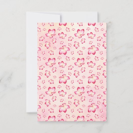 Sunset Plumeria Wedding Repair Cards RSVP Karte (Rückseite)