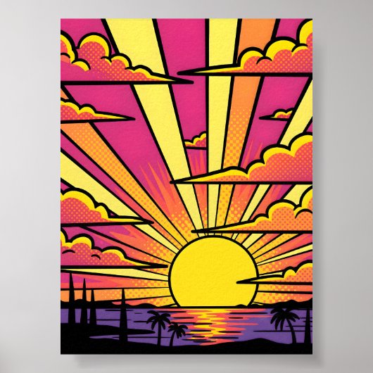 Sunset Pop Art Poster (Vorne)