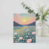 Sunset Poppies Feiertagspostkarte (Stehend Vorderseite)