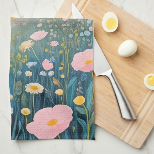 Sunset Poppies Geschirrtuch (Viertel Falte)